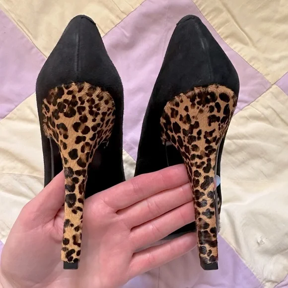 NINE WEST Black/Leopard Heels - Picture 6 of 10